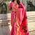 Baby pink woven self design pure silk paithani saree with blouse