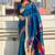 Blue woven self design pure silk paithani saree with blouse