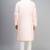 men’s cream silk kurta set with pink floral embroidery