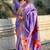 Lavender woven self design pure silk paithani saree with blouse