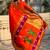 Orange woven self design pure silk paithani saree with blouse