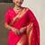Pink woven self design pure silk paithani saree with blouse