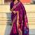 Purple woven self design pure silk paithani saree with blouse