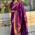 Purple woven self design pure silk paithani saree with blouse