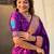 Purple woven self design pure silk paithani saree with blouse