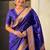 Violet woven self design pure silk paithani saree with blouse