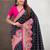 Black woven self design pashmina silk saree with blouse