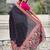 Black woven self design pashmina silk saree with blouse
