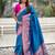 Blue woven self design pashmina silk saree with blouse