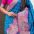 Blue woven self design pashmina silk saree with blouse