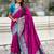 Magenta woven self design pashmina silk saree with blouse