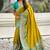 Mehendi woven self design pashmina silk saree with blouse