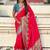 Pink woven self design pashmina silk saree with blouse