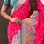 Pink woven self design pashmina silk saree with blouse