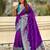 Purple woven self design pashmina silk saree with blouse