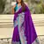 Purple woven self design pashmina silk saree with blouse