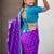 Purple woven self design pashmina silk saree with blouse