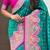 Teal green woven self design pashmina silk saree with blouse