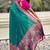 Teal green woven self design pashmina silk saree with blouse