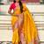 Yellow woven self design pashmina silk saree with blouse