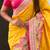Yellow woven self design pashmina silk saree with blouse
