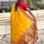 Yellow woven self design pashmina silk saree with blouse