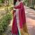 Pink woven self design pashmina silk saree with blouse