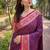 Violet woven self design pashmina silk saree with blouse