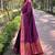Violet woven self design pashmina silk saree with blouse