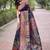 Black woven self design pashmina silk saree with blouse