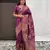 Magenta woven self design pashmina silk saree with blouse