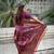 Magenta woven self design pashmina silk saree with blouse