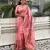 Pink woven self design pashmina silk saree with blouse