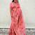 Pink woven self design pashmina silk saree with blouse