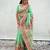 Pista green woven self design pashmina silk saree with blouse