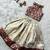 Maroon & gold brocade woven jacquard one-shoulder top with flared skirt ethnic co-ord set for girls
