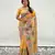 Yellow woven self design pashmina silk saree with blouse