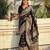 Black woven self design pashmina silk saree with blouse