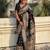 Black woven self design pashmina silk saree with blouse