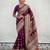 Magenta woven self design pashmina silk saree with blouse