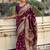 Magenta woven self design pashmina silk saree with blouse