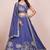 Steel Blue Star Faux Georgette Sequins & Zari Embroidered Lehenga Choli