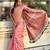 Pink woven self design pashmina silk saree with blouse