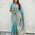 Sky blue woven self design pashmina silk saree with blouse