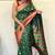 Green woven self design silk blend paithani saree with blouse