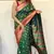 Green woven self design silk blend paithani saree with blouse