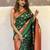 Green woven self design silk blend paithani saree with blouse