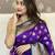 Purple woven self design silk blend paithani saree with blouse