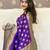 Purple woven self design silk blend paithani saree with blouse