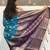 Sky blue woven self design silk blend paithani saree with blouse